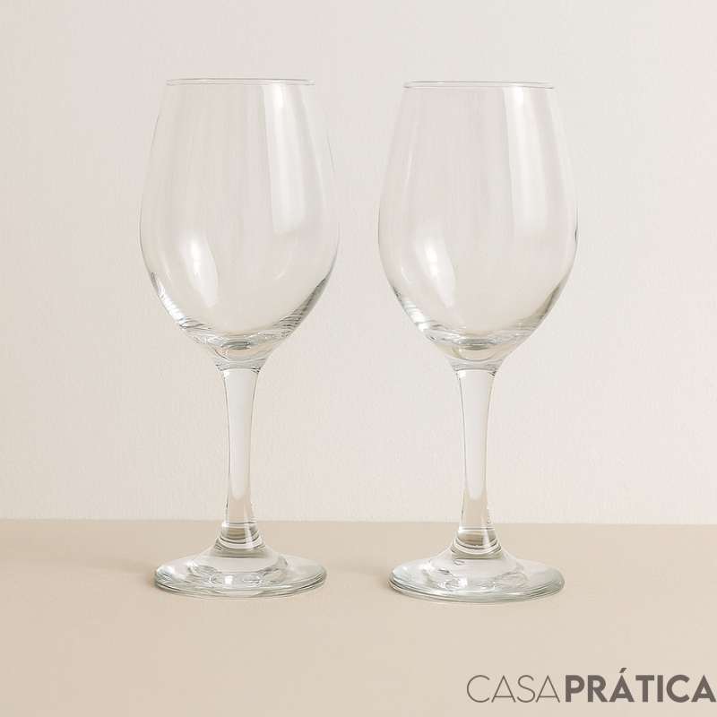 Kit 2 Taças de Vinho Vidro 365ml | Casa Prática