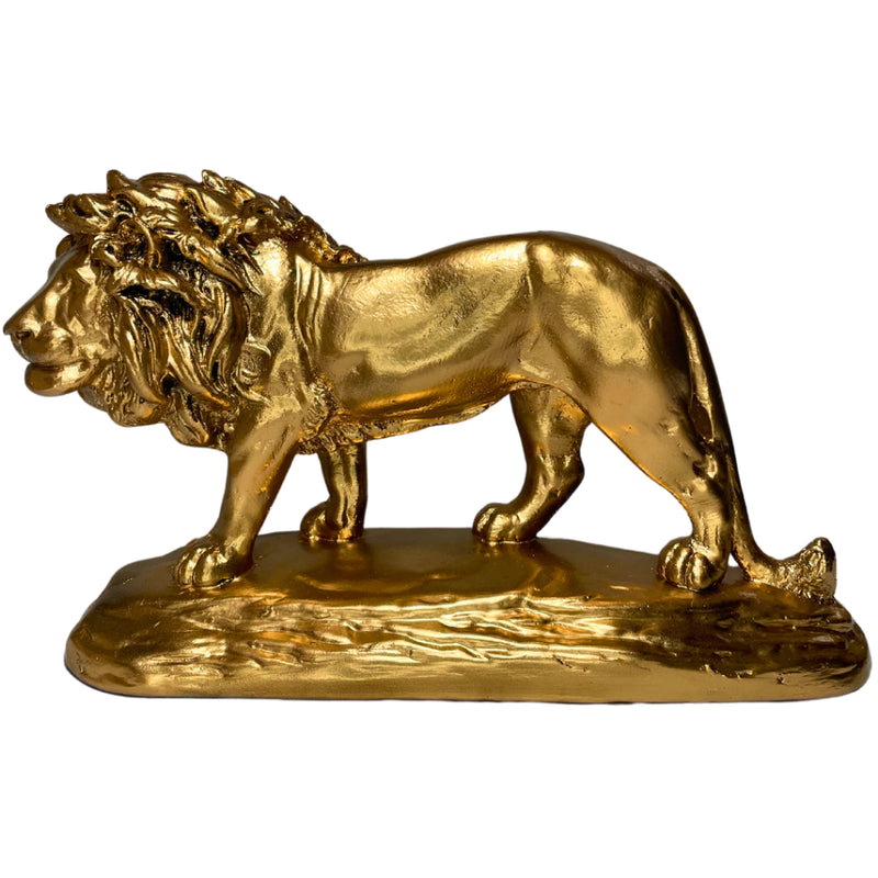 Escultura Leão Dourado Luxo