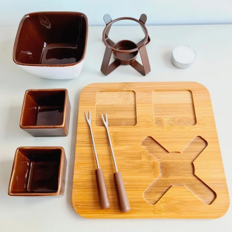 Conjunto de Fondue | 8 Peças - Casa Prática