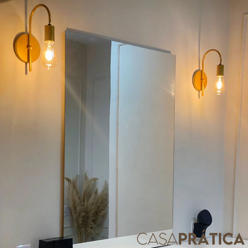 Kit 2 Arandelas Douradas de Parede – Casa Prática