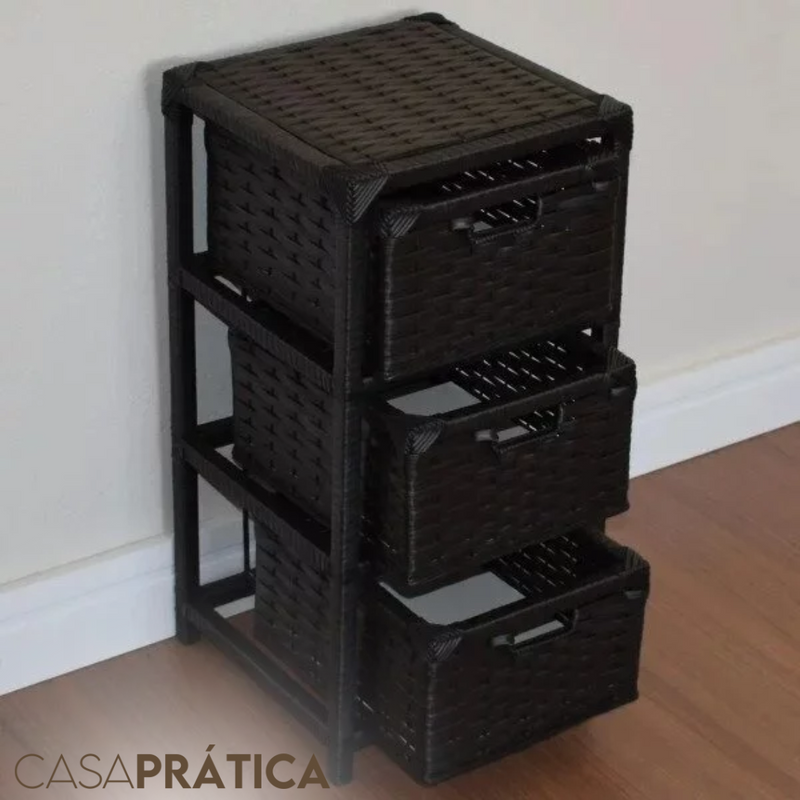 Gaveteiro 3 Gavetas Fibra Sintética - Casa Prática