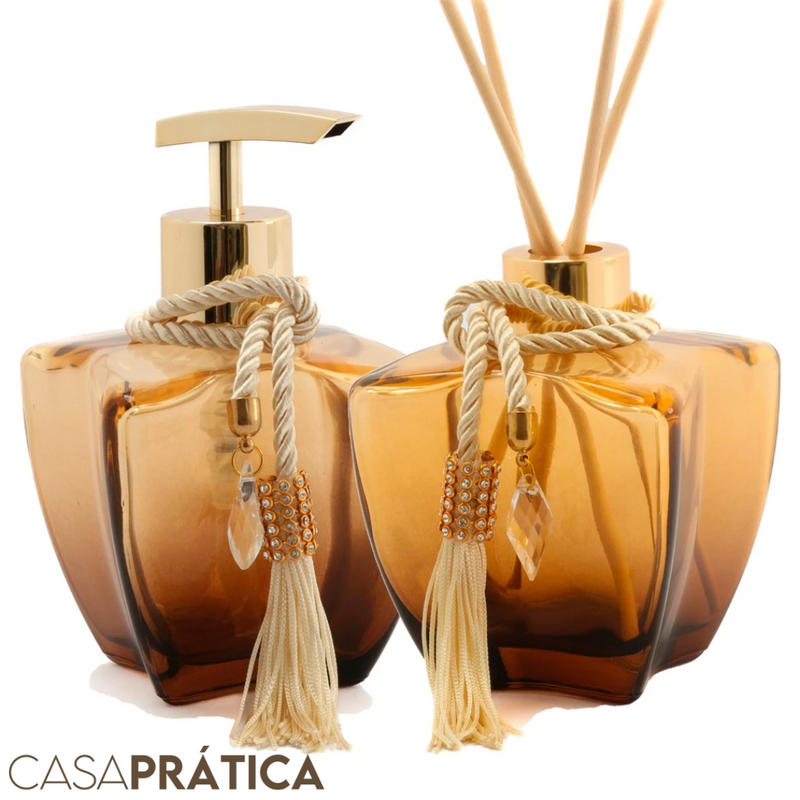 Kit Banheiro Luxo Vidro Degradê – Casa Prática