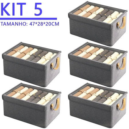 Kit de Caixa Organizadora com Tampa - Casa Prática