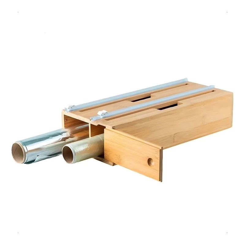 Suporte para Rolos de Papel Alumínio em Bambu