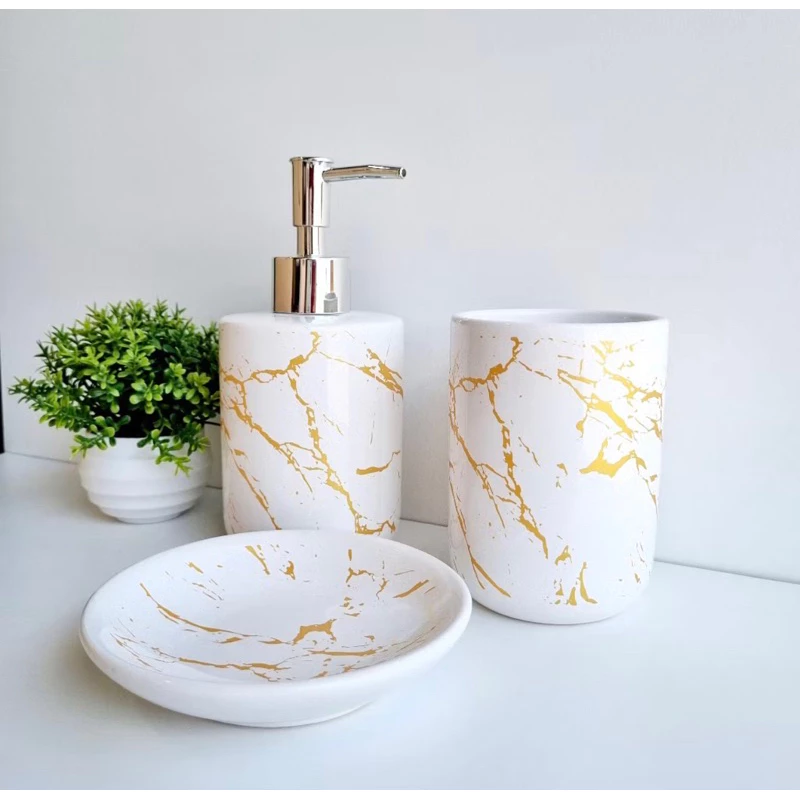 Kit Banheiro Cerâmica 3 Peças –  Casa Prática