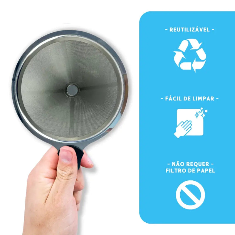 Filtro Inox Reutilizável Premium | Casa Prática