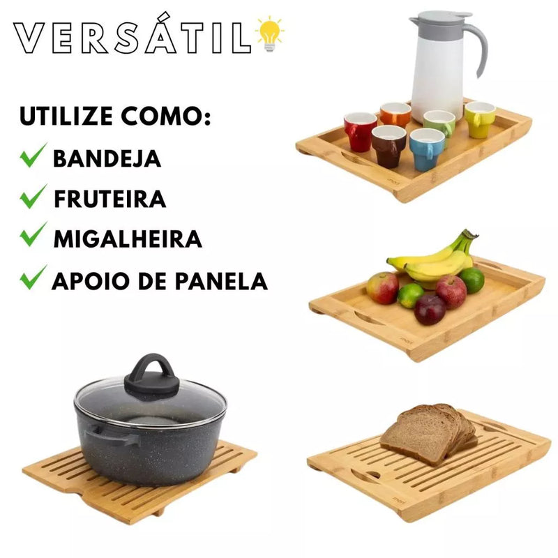 Bandeja Migalheira Bambu  | Casa Prática