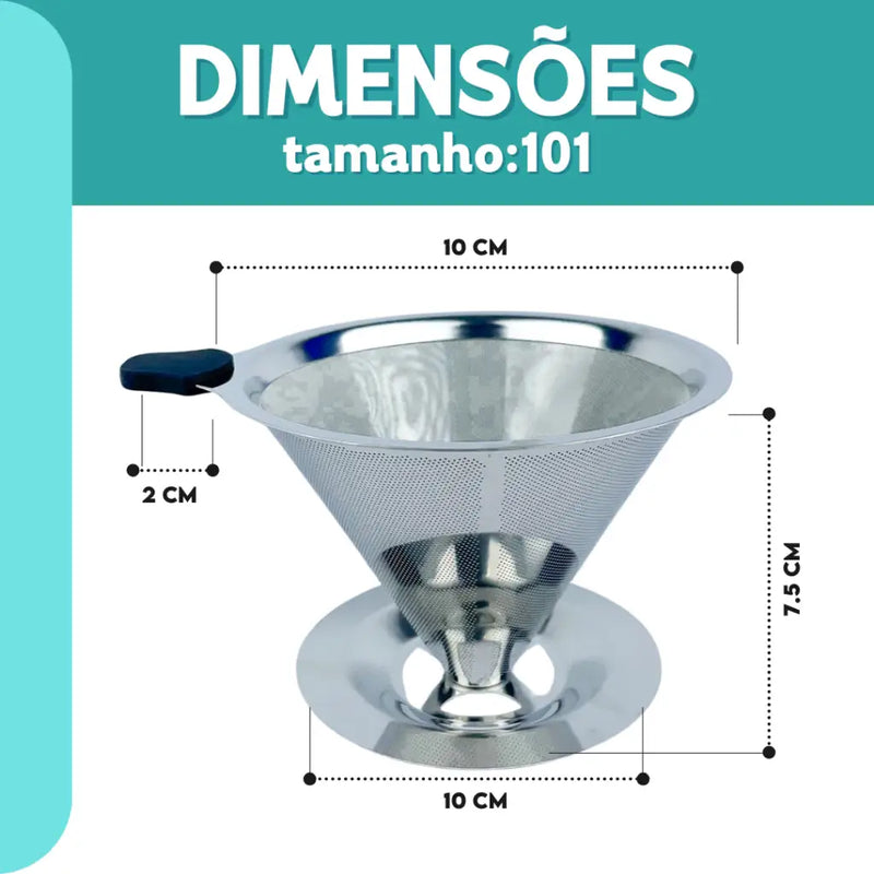 Filtro Inox Reutilizável Premium | Casa Prática