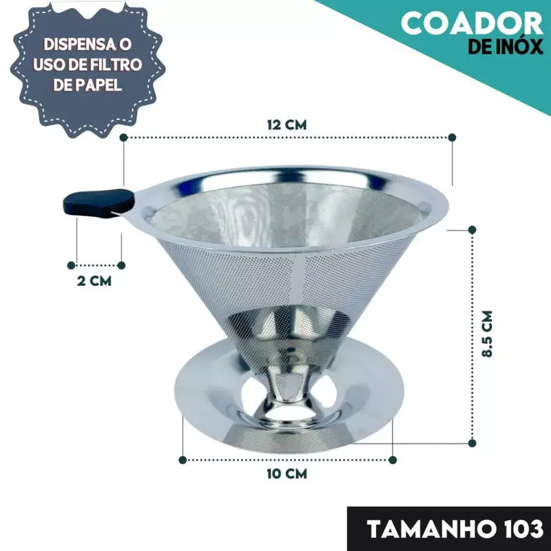 Filtro Inox Reutilizável Premium | Casa Prática