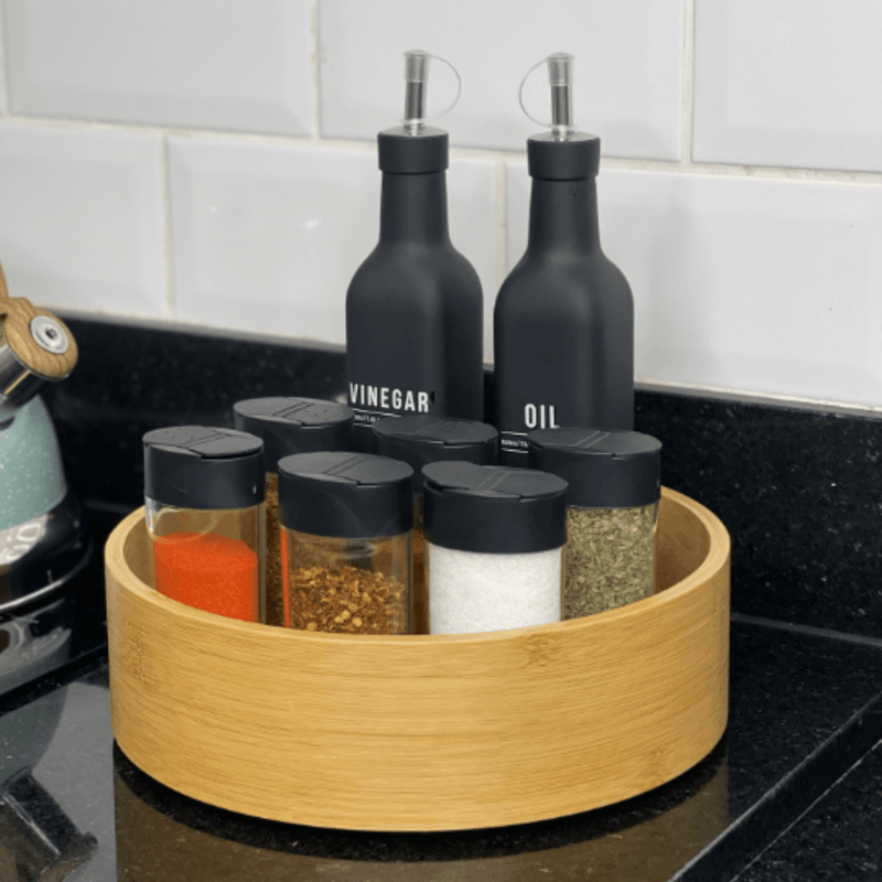 Organizador Giratório  de Bambu 25cm