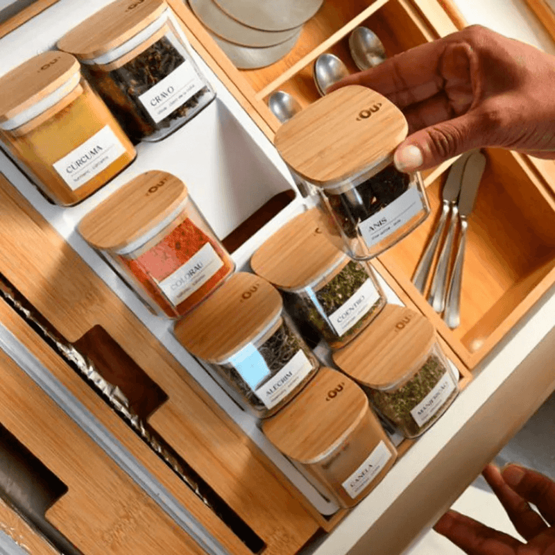 Organizador para Temperos  de Bambu