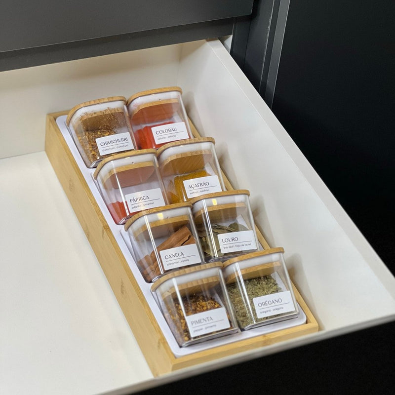 Organizador para Temperos  de Bambu