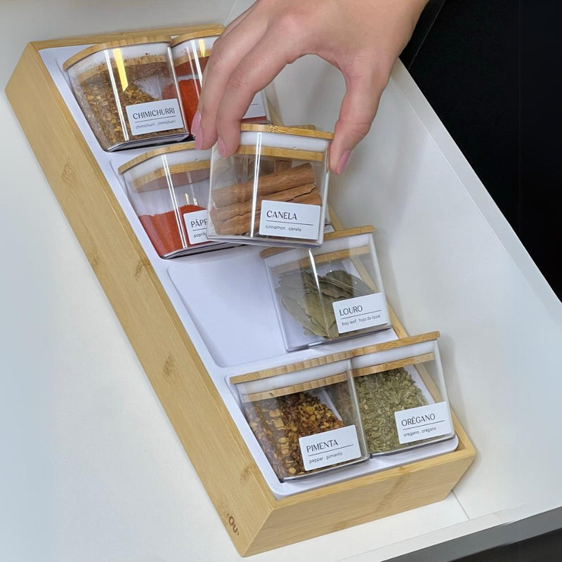 Organizador para Temperos  de Bambu