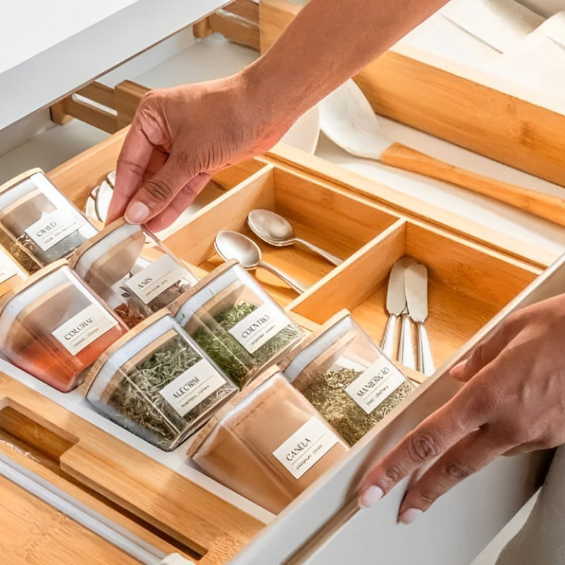 Organizador para Temperos  de Bambu