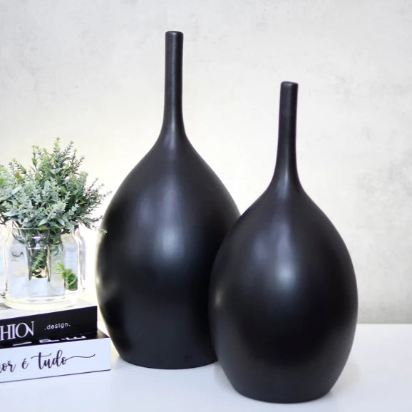 Kit 2 Vasos de Cerâmica Decorativos | Casa Prática