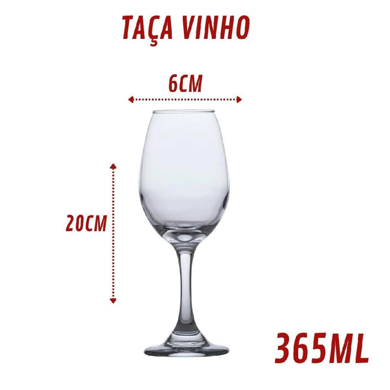 Kit 2 Taças de Vinho Vidro 365ml | Casa Prática